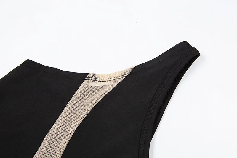 BKLD Summer Women Bodysuit Sleeveless Mesh Patchwork Body Mujer High Waist Party Bodysuits Bodycon Women Rompers Jumpsuit