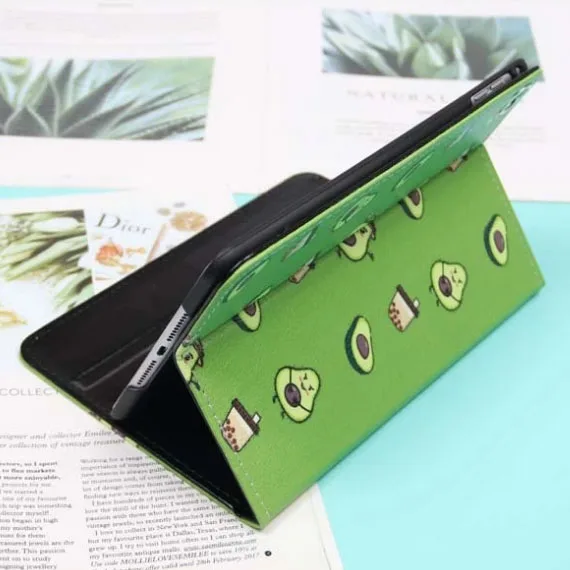 Зеленый мультяшный стиль авокадо Магнитный флип чехол для IPad 2 3 4 Air Air2 Mini 1 5