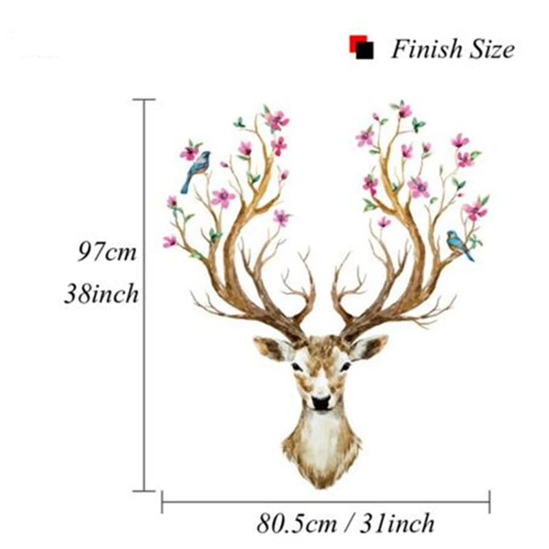 Креативные виниловые наклейки на стену с оленем Diy для детских комнат Настенный
