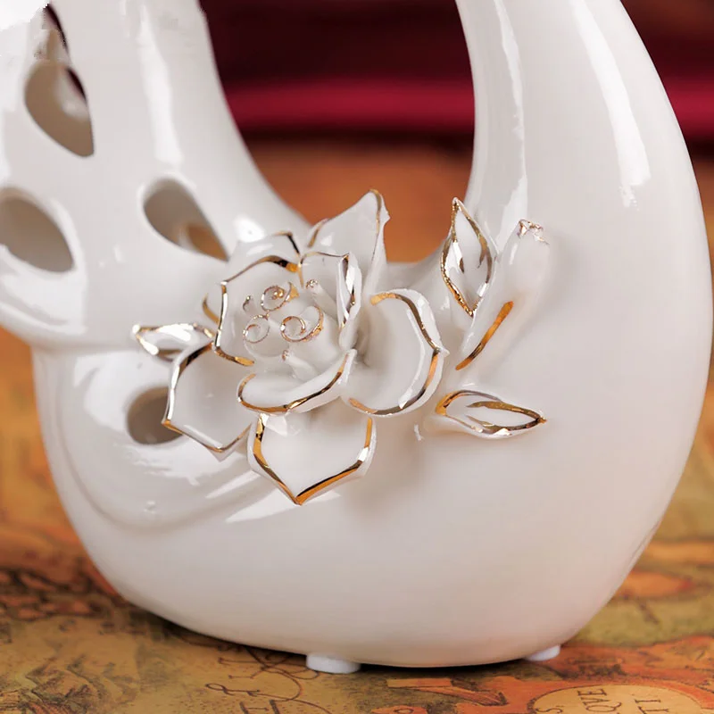 Украшения для дома Керамика работа 1 пара элегантный белый лебедь пары золото