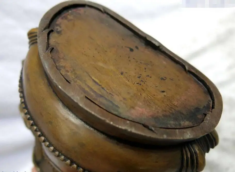 9 &quotКитайская латунная медная колокольчики квань-инь статуя Будды Гуаньинь