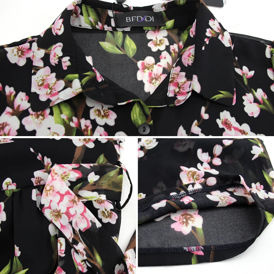 BFDADI Новое Прибытие Женские Летние Цветы Шифона Длинные Платья Марка Дамы моды