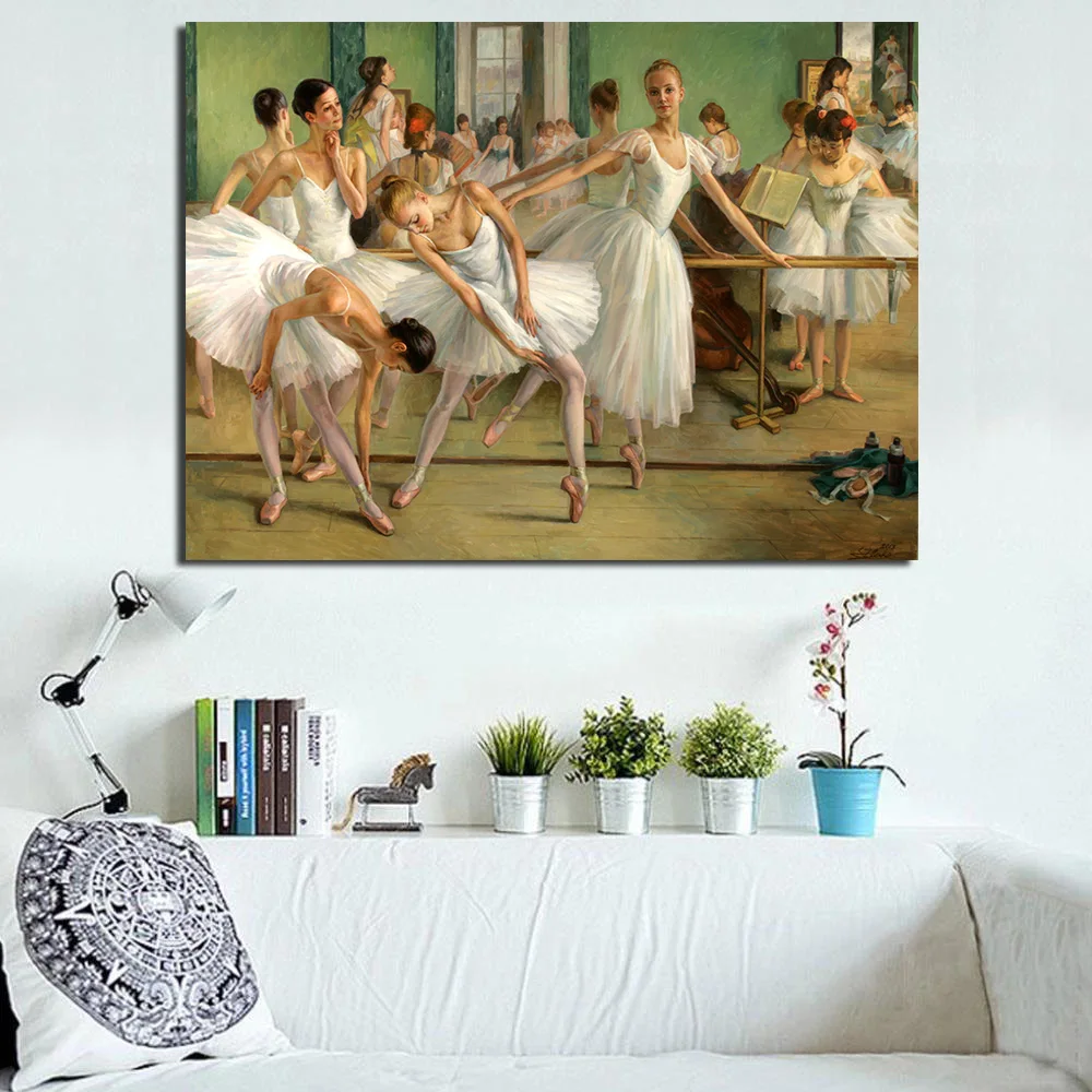 JQHYART Холст Искусство Девушка Танцы Современные настенные картины для гостиной