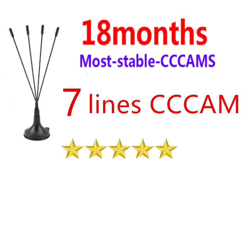 18months 7 lines 1 год Европейский 6 7 CCCAM линии HDcam для спутникового ресивера DVB-S2 поддержка ТВ приемник для Французский Испанский Италия голландский - Цвет: 18months 7 lines