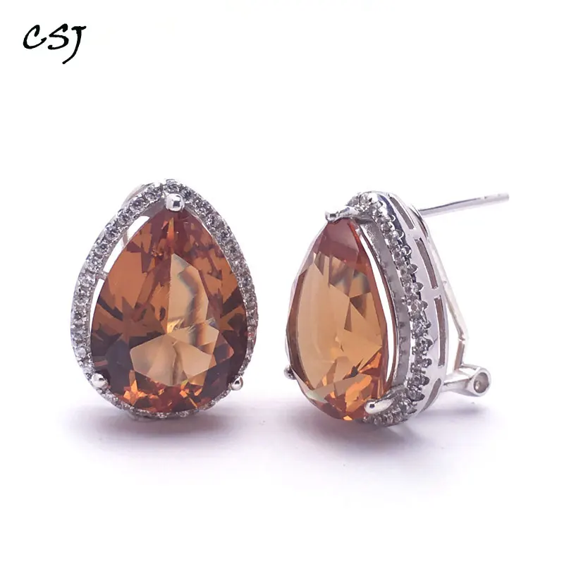 CSJ, большой камень, 17CT, зултанит, серьги, Стерлинговое Серебро 925 пробы, Pr Cut, 12*16 мм, создан, сультанит, хорошее ювелирное изделие для женщин, подарок на свадьбу