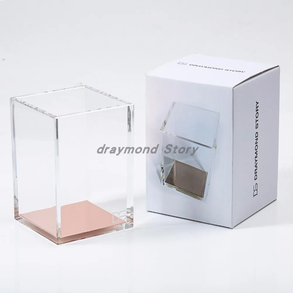 Высококачественный акриловый и розовое золото держатель для карандашей кистей