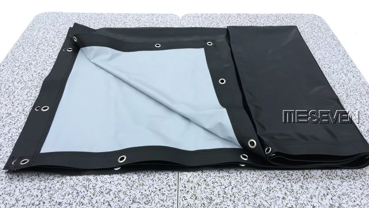 Портативный ПВХ мягкий серый и черный Передний экран для проектора с занавесом 72