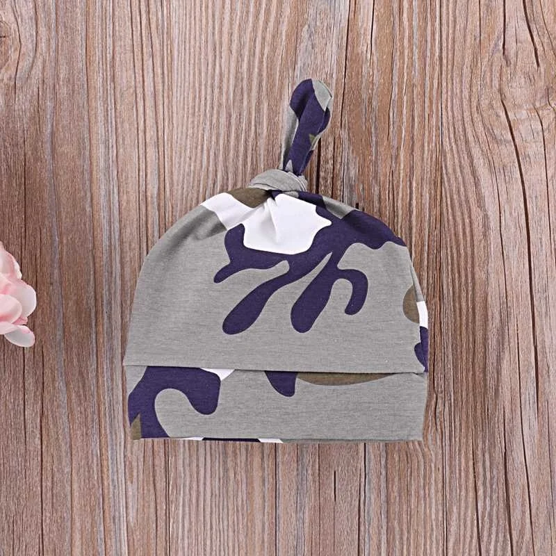 Newborn Infant Baby Boy Clothes Letter Romper Tops+Camo Pants+Hat Outfit Set Kids 3pcs Clothin |