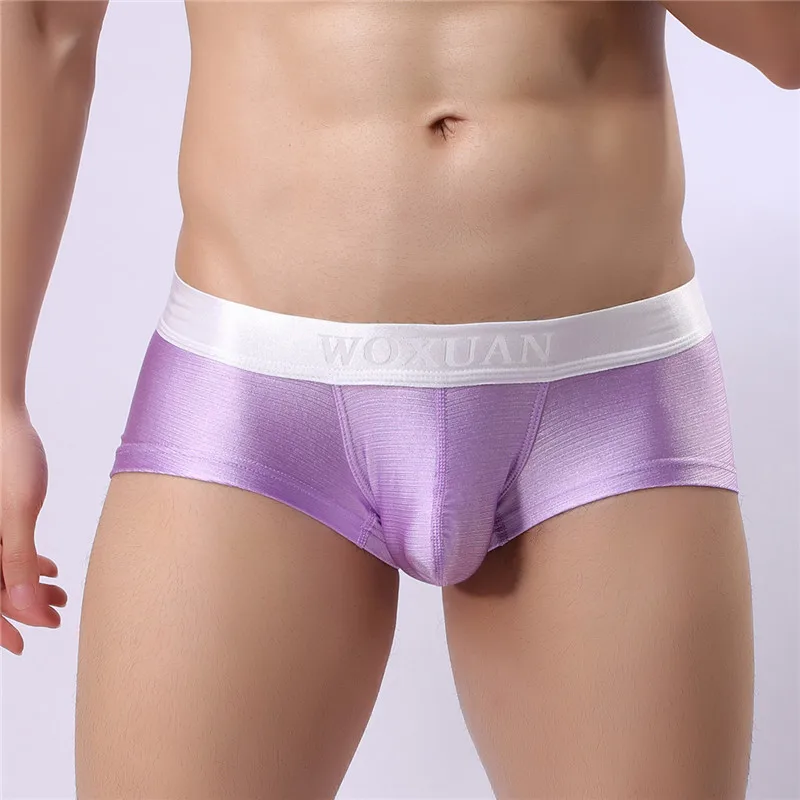 Мужское нижнее белье яркое Шелковистое Cueca боксеры короткие Calzoncillos Hombre мужские