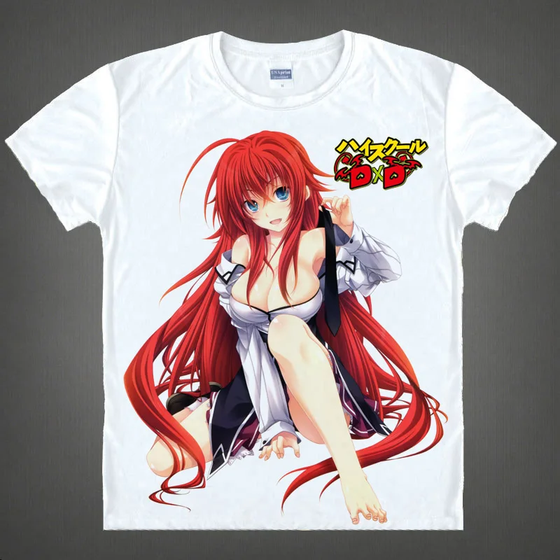 Camiseta de Anime de alta escuela para hombres y mujeres, camisa de manga corta con diseño de DXD Rio Gremory, Toujou Koneko, de verano, S-XXL Cosplay