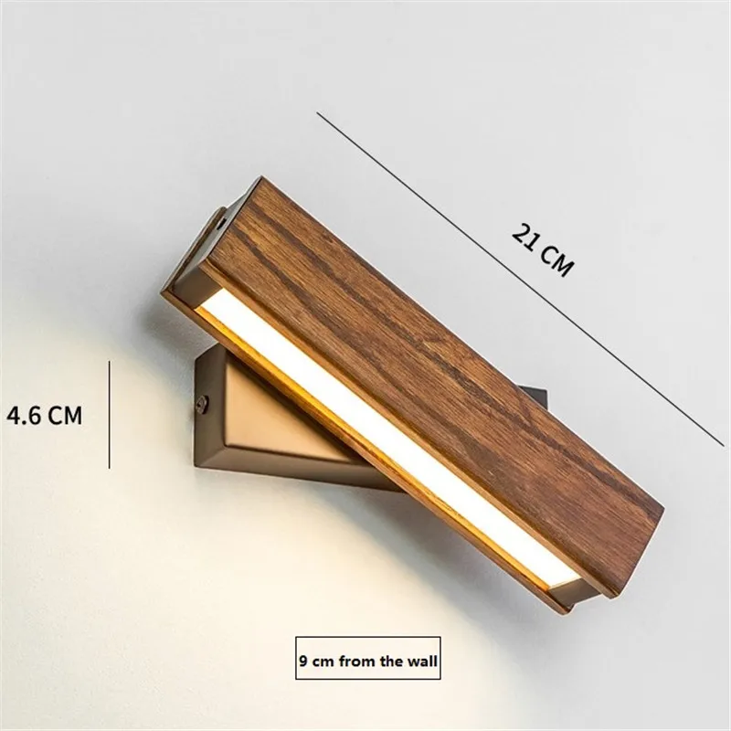 Loft Style Nordic Design Luminaria LED Wall Light Modern Bedside Read Lamp Bathroom Wood Iron Home Deco Lighting Fixtures | Лампы и