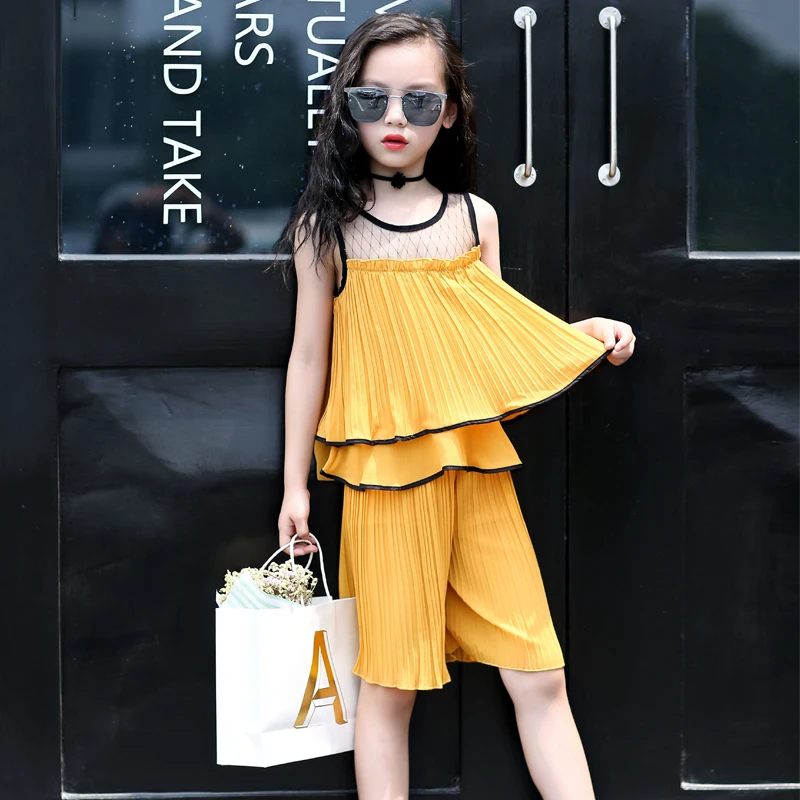 Летние Новинка модные детские комплекты детская одежда комплект для девочки |