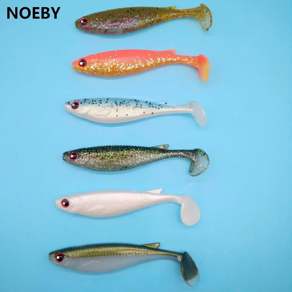 NOBEY 5485 8 шт./лот Мягкая приманка г/10 см 6 цветов силиконовые приманки с объемными