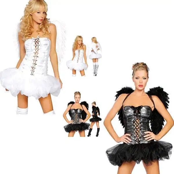 Женский сексуальный костюм ангела необычный Хэллоуин красивый топ для взрослых |