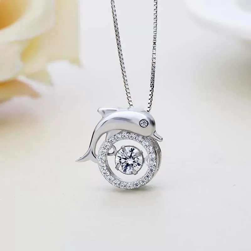 Женское ожерелье из серебра 100% пробы с подвеской в виде животных | Украшения и