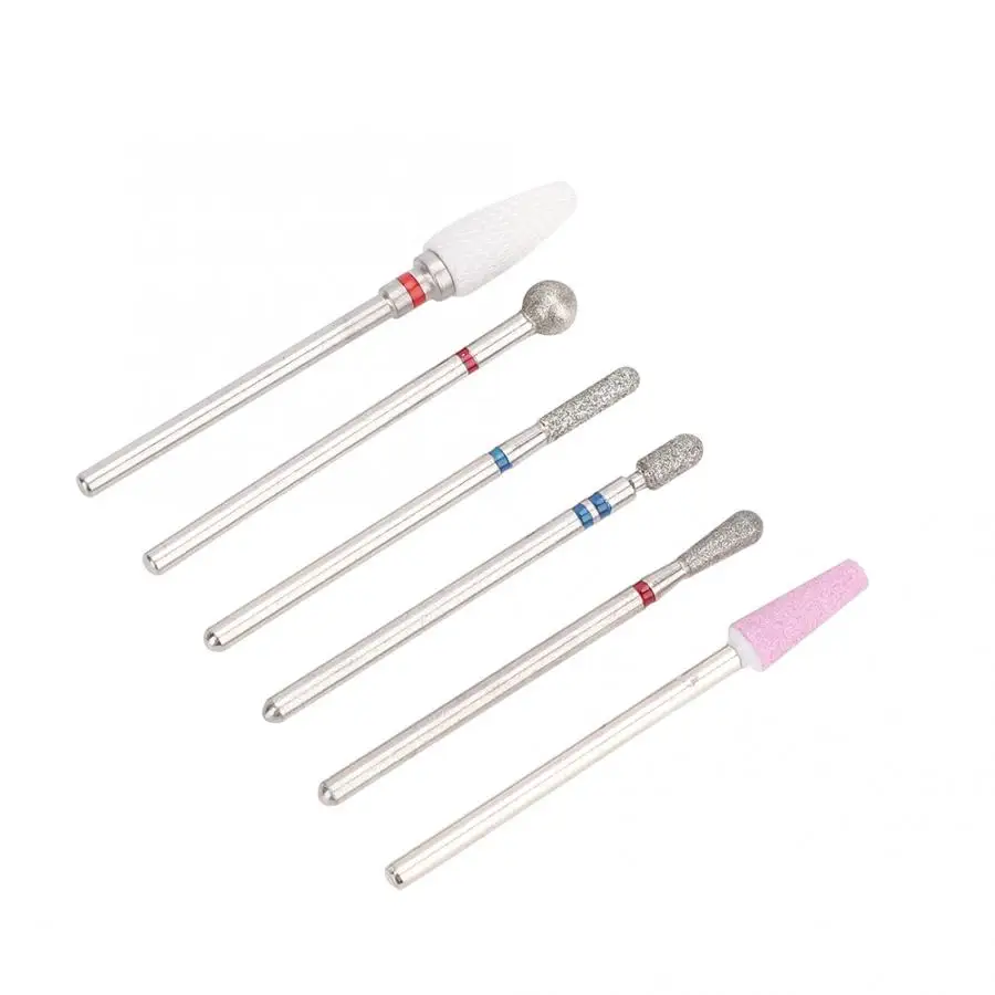 Для маникюра 6 шт из нержавеющей стали сверла для ногтей маникюр с полировкой