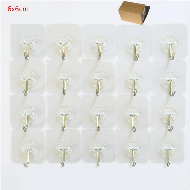 20 шт. бесшовный клейкий крючок водонепроницаемый прозрачный крепкий для кухни