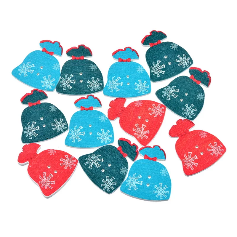 MJARTORIA 100PCs Wooden Buttons Cute Snowman For Handmade Jewelry Fit Christmas Decprations DIY Accessories | Украшения и