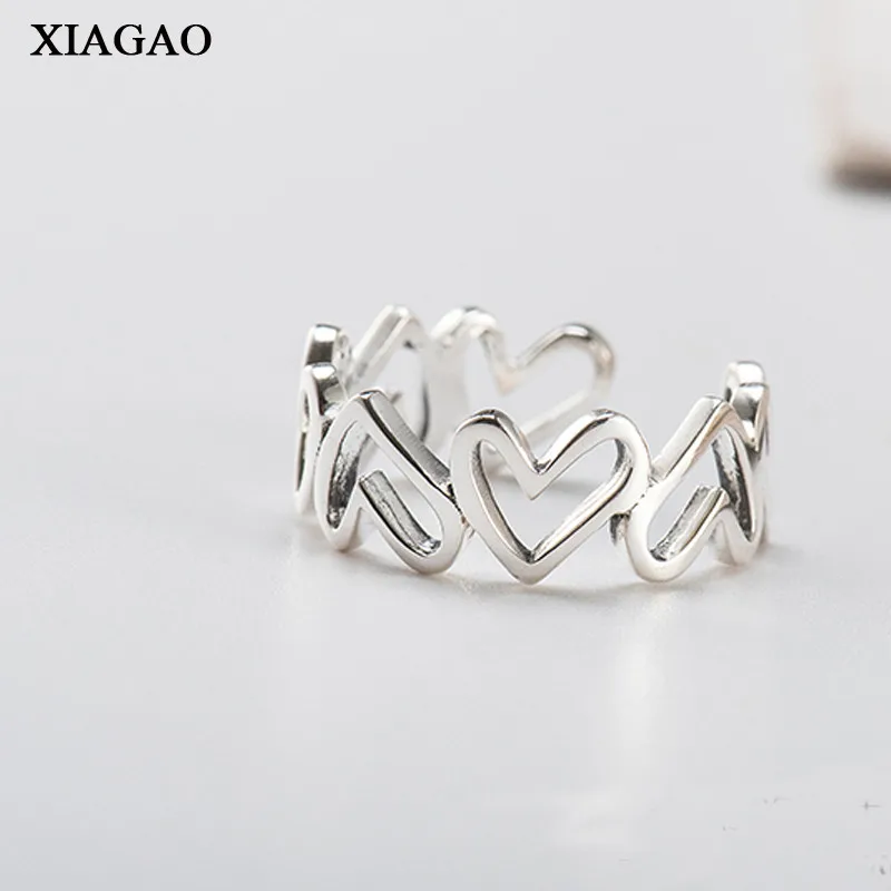XIAGAO Настоящее 100% Стерлинговое Серебро сердце стильный Открытый палец свободный