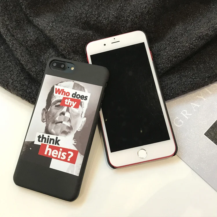 Ретро Чехол для iPhone X 6 6S Plus 7 чехол с буквенным принтом Жесткий задней панели PC Capa |