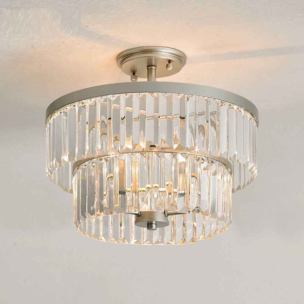 Современная хрустальная люстра с 2 уровнями потолочные светильники 220 В