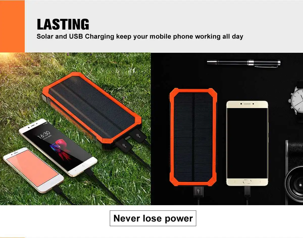 LEORY 300000mAh водонепроницаемый портативный Солнечный аккумулятор зарядное устройство двойной USB черный оранжевый зеленый желтый