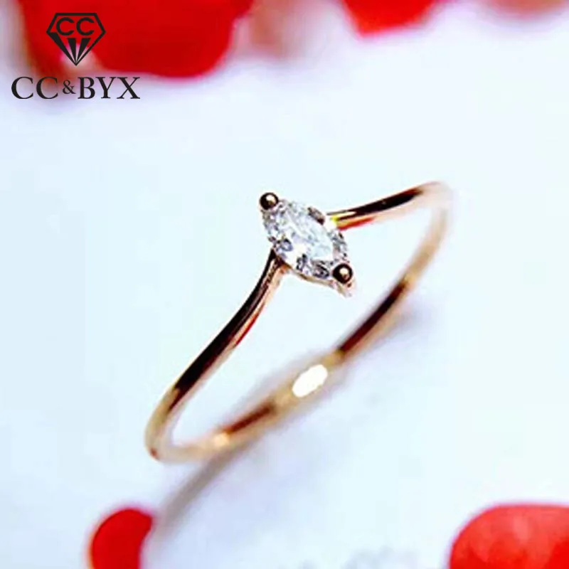 CC Rings For Women Gold Plated Horse Eye Stone V Shape Simple Yellow Cute Ring Wedding Fashion Jewelry Bijoux CC1502