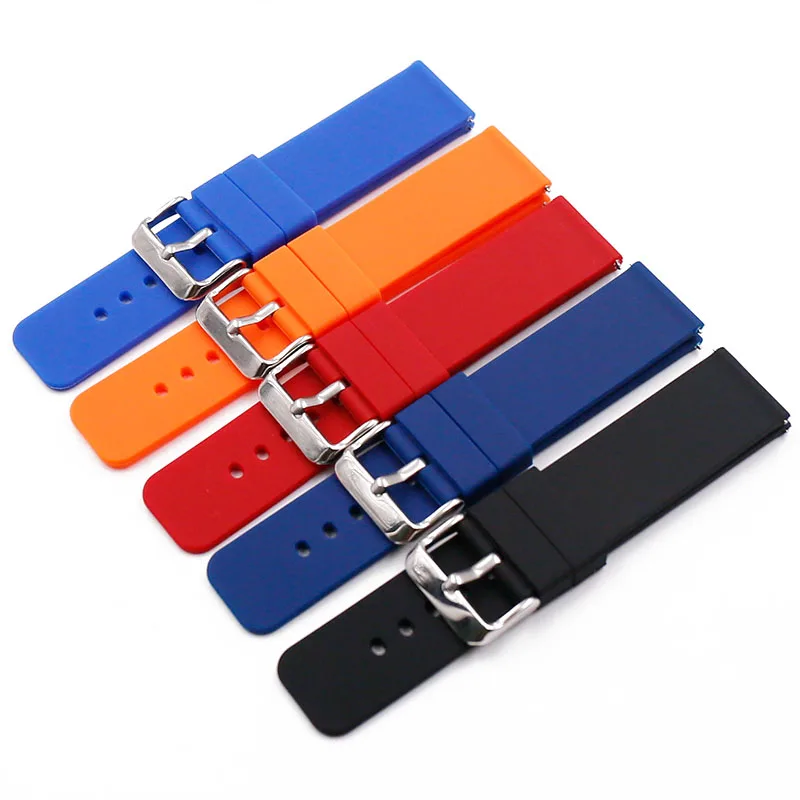 Ремешок силиконовый для мужских часов водонепроницаемый быстросъемный