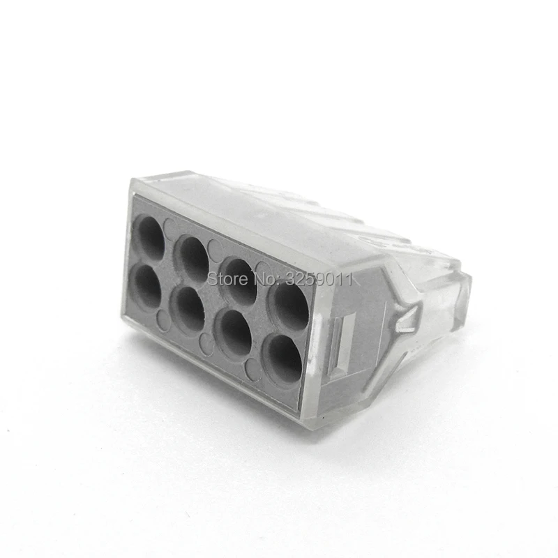 

100PCS 773-108 PCT-108 Push in wire wiring connector For Junction boxes 8 pin Cable conductor terminal block 400V 18-12AWG