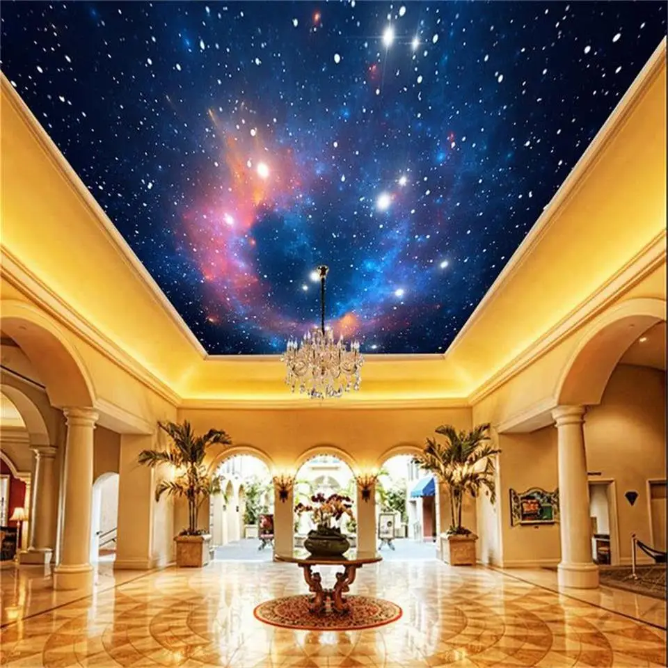 3D wallpaper custom size photo livingroom hang ceiling mural romantic star sky universe painting non-woven for wall 3d | Обустройство