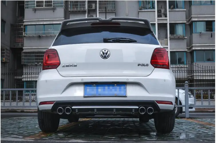 Для POLO ABS задний бампер диффузор защитные бамперы для 2011- Volkswagen POLO Комплект кузова бампер задний спойлер