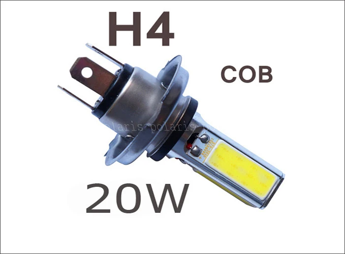 Высокая Мощность COB светодиодный Авто 20 Вт H4 4-SMD ксенон белый DRL Дневной