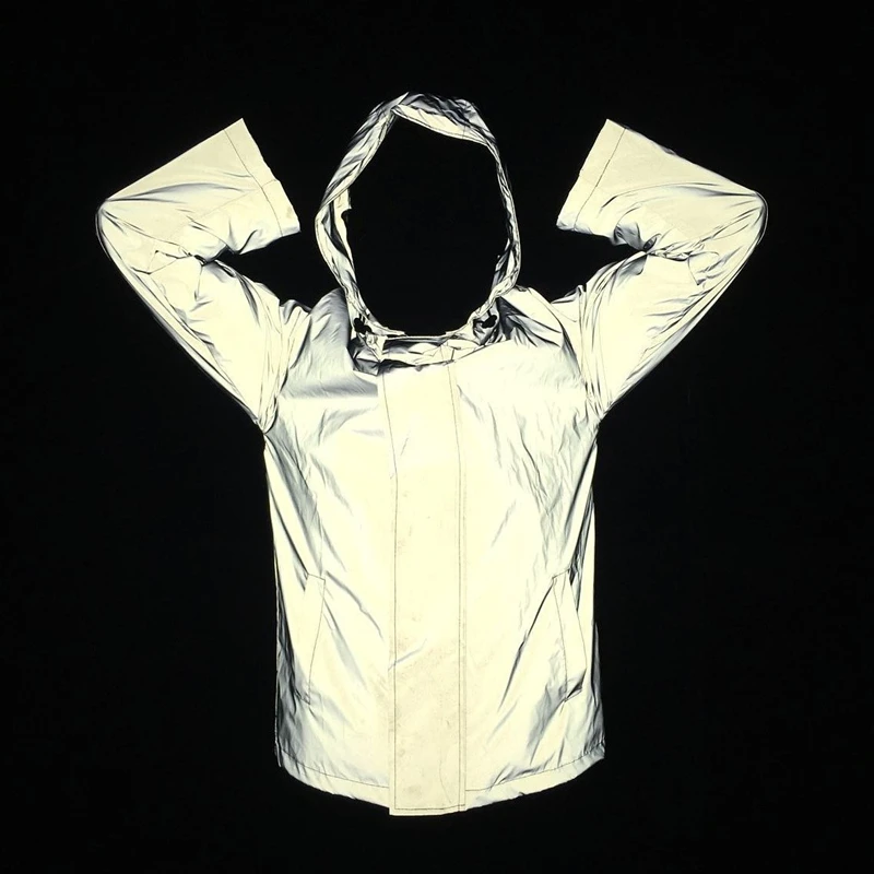 Ветровка мужская с капюшоном двубортная Водонепроницаемая Светоотражающая