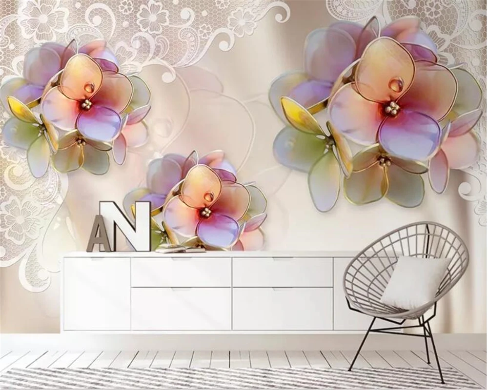 

Beibehang Custom wallpaper mural Jewelry flower ball Living room sofa bedside Hotel background wall carta da parati 3d wallpaper