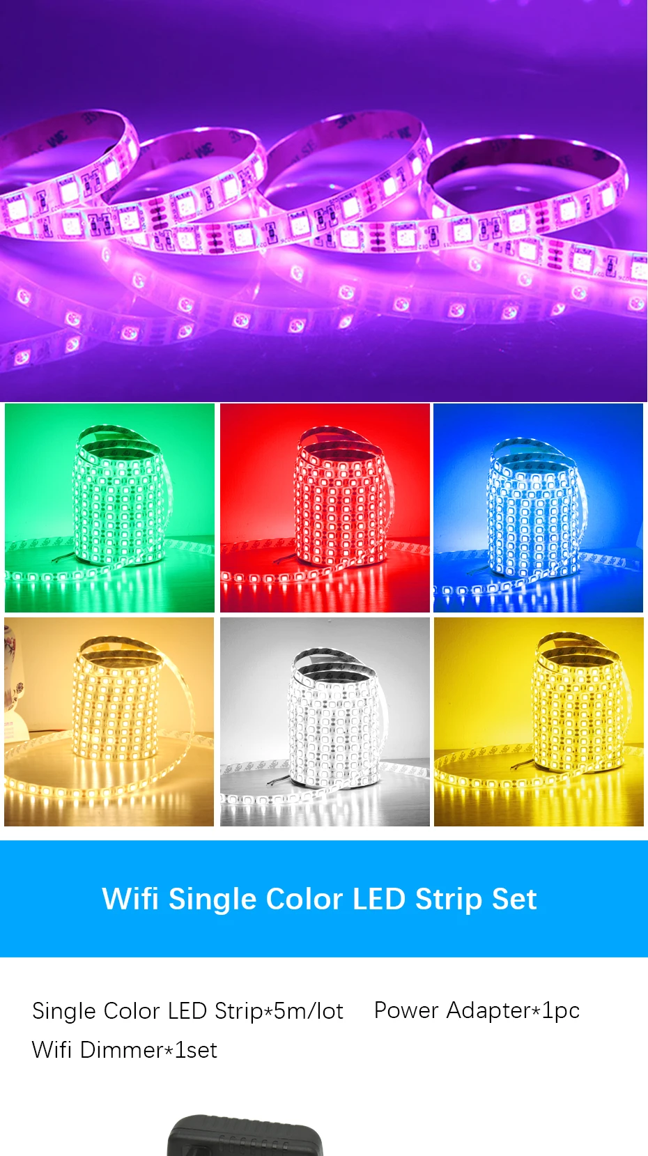 DC12V 5050 SMD RGB WI-FI Светодиодные ленты 5 м Smart ленточный светильник Magic Home приложение Google дома Alexa Беспроводной Управление ТВ свет