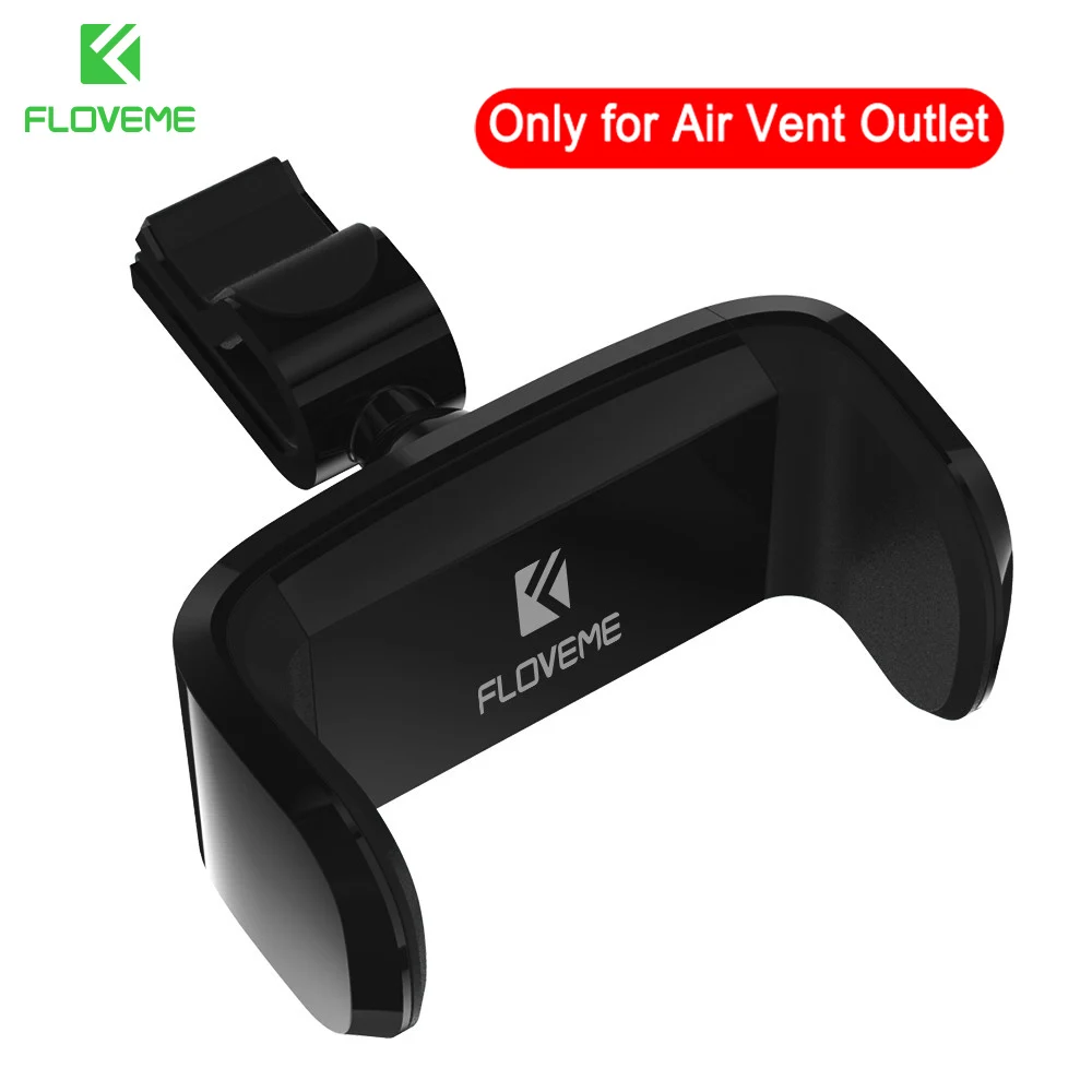 Air Vent Pure Black Floveme Универсальный автомобильный держатель телефона на 360 градусов вращения Air Vent Автомобильный держатель для укладки мобильного телефона стенд Поддержка для Iphone держатель для телефона в машину - Цвет: Air Vent Pure Black