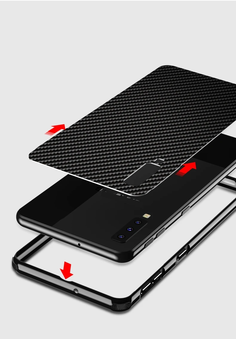 Чехол для samsung Galaxy A7 A750, оригинальная металлическая алюминиевая рамка, чехол из углеродного волокна для samsung Galaxy A9 A9s, чехол