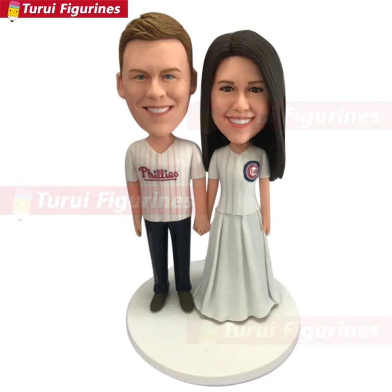Пользовательские Бейсбол свадебный торт Топпер Филадельфия Chicago Cubs
