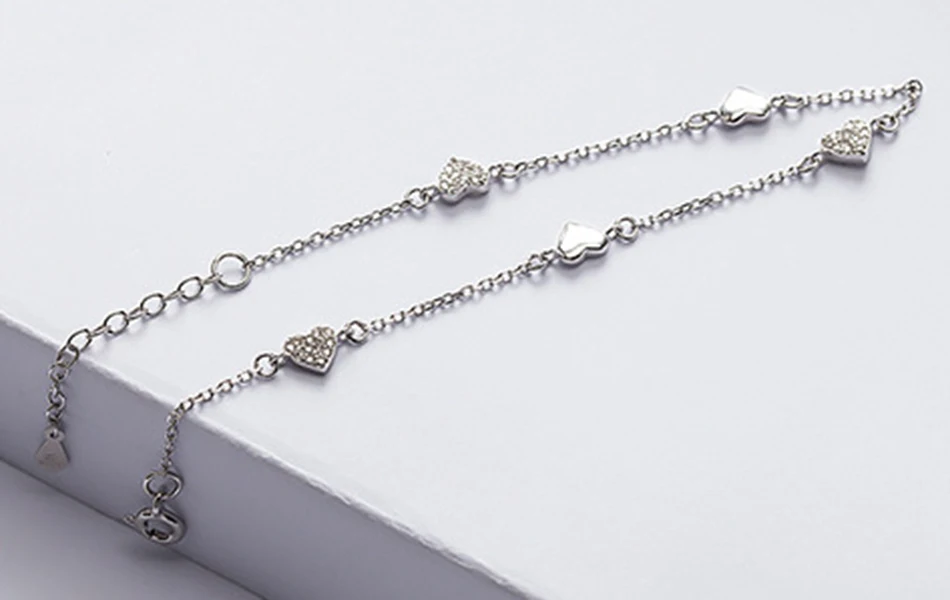 ORSA JEWELS 925 Браслеты стерлингового серебра для Для женщин сердечными амулетами AAA ослепительно CZ Женская мода вечерние ювелирные изделия подарок ASB02