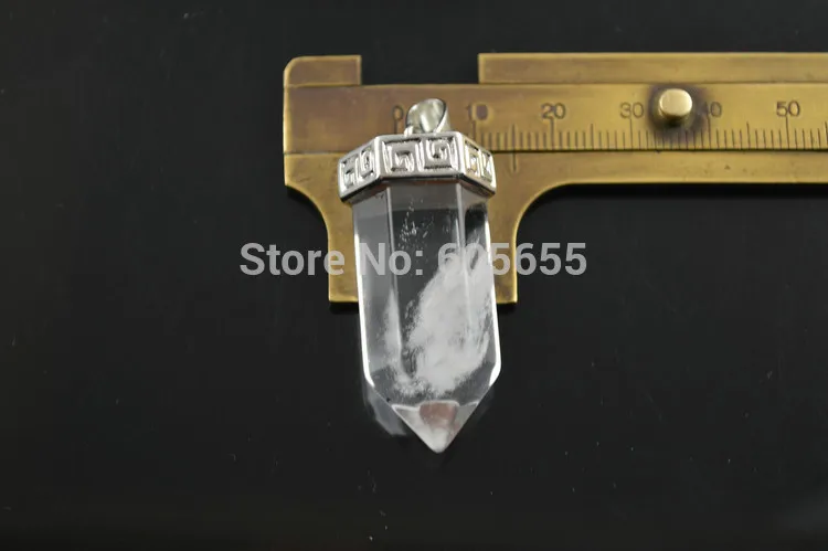 

Natural Semi-precious Stone Crystal Point Fat Pillar Pendant