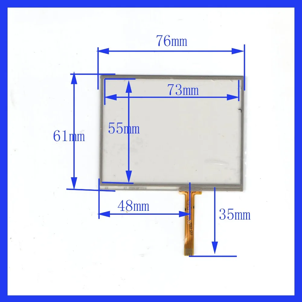 

ZhiYuSun P00838PYEVA 3.5inch 76*61 4 wire TOUCH SCREEN for gps glass touch panel width 61mm length76mm this is compatible