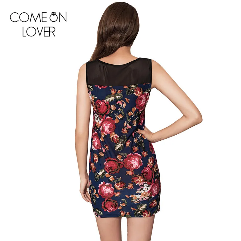 Comeonlover с открытыми плечами кружевные лоскутные платья цветочным принтом летние