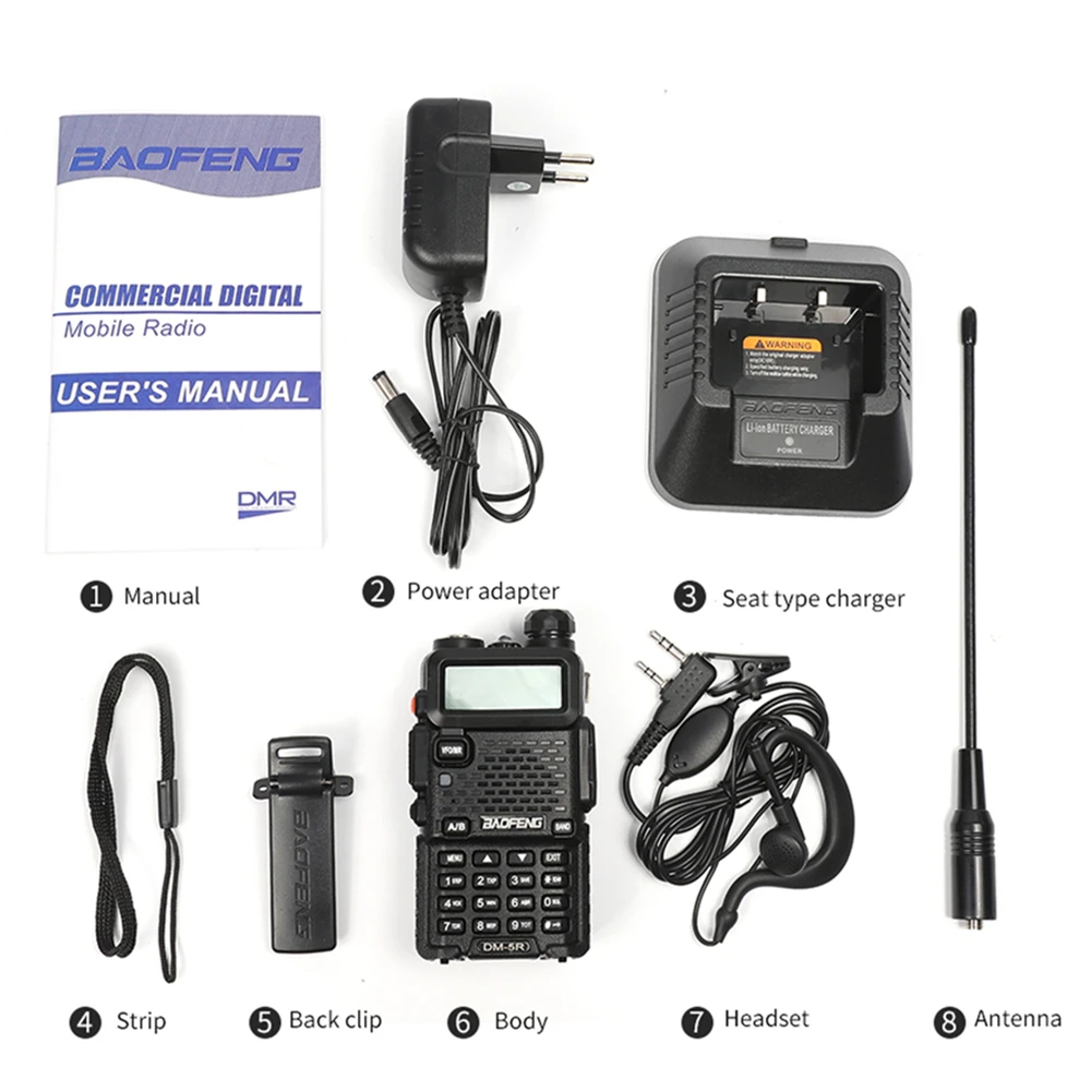 DMR Baofeng цифровой DM 5R Dual Band иди и болтай Walkie Talkie трансивер VHF UHF 136 174/400 480 МГц дальний