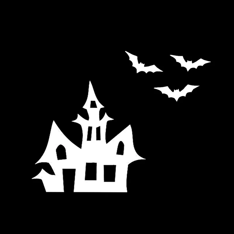 QYPF 12 9*10 2 украшение на Хэллоуин страшные летучие мыши дом дерево виниловое для