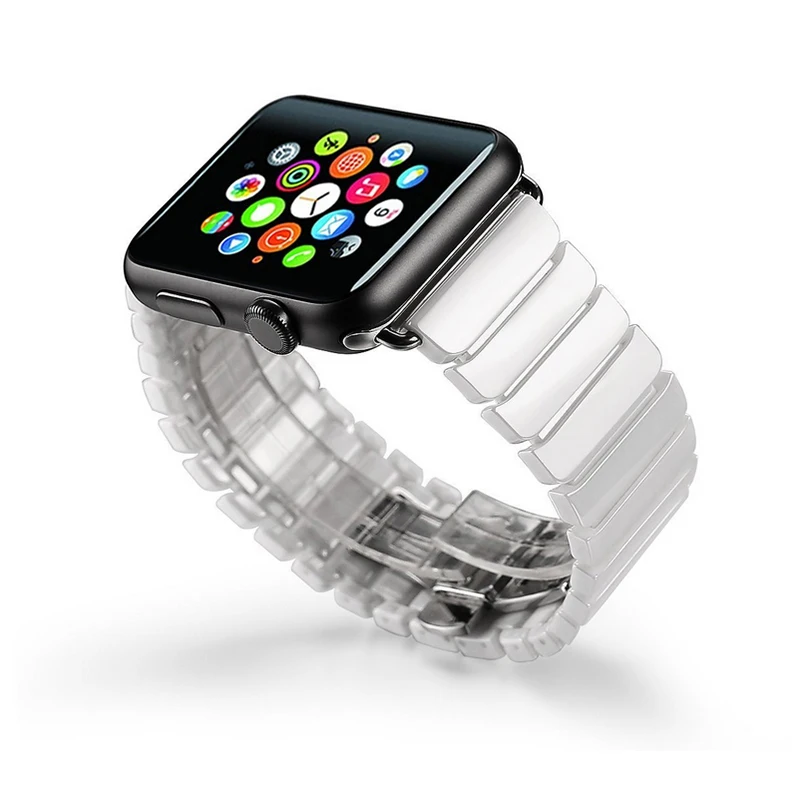 Модные керамические ремешок для наручных часов Apple watch серии 3/2 соединяющий ремешок браслета с переходник для iwatch 38 мм 42 мм полосы черный, белый цвет