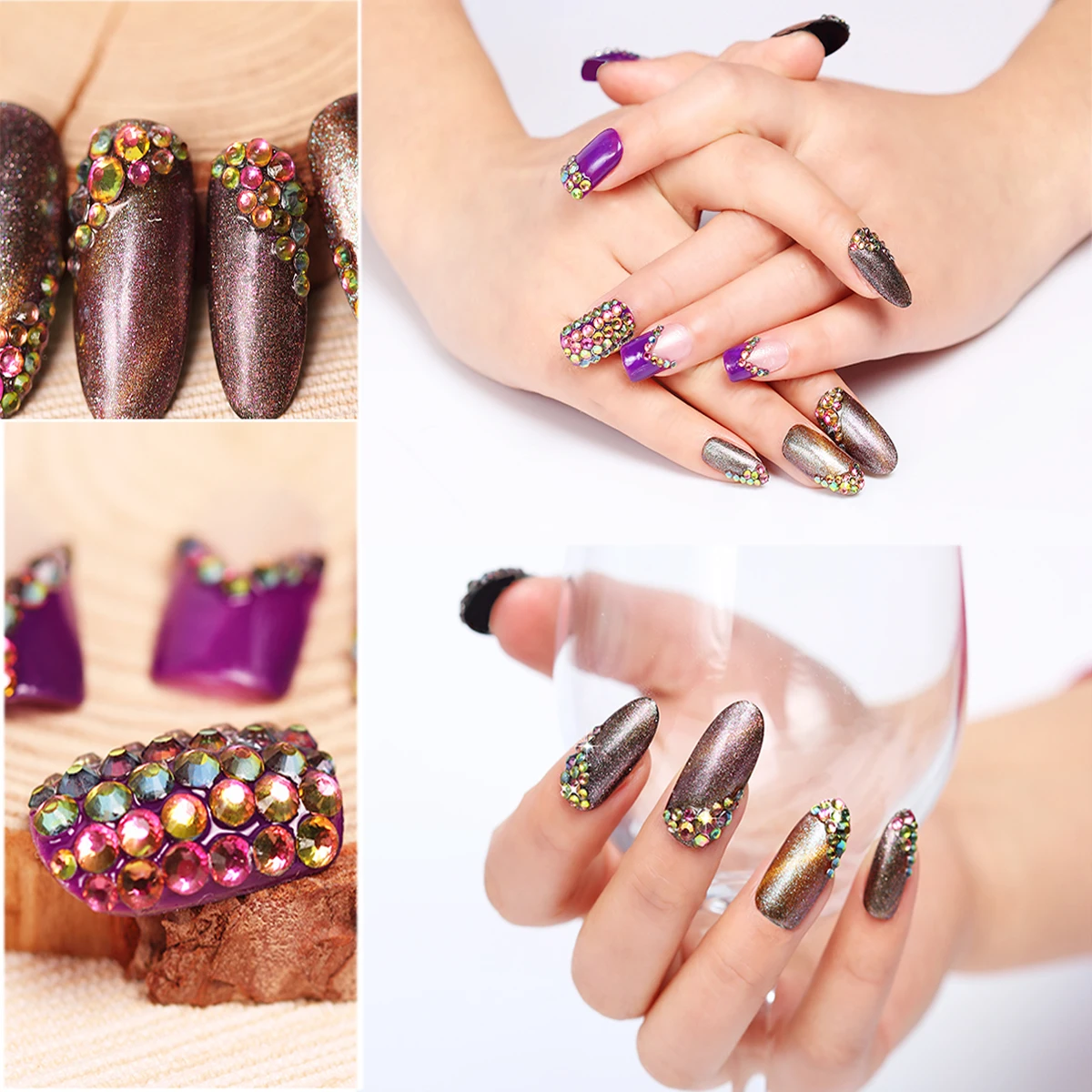 12 ячеек/коробка стразы для дизайна ногтей | Красота и здоровье
