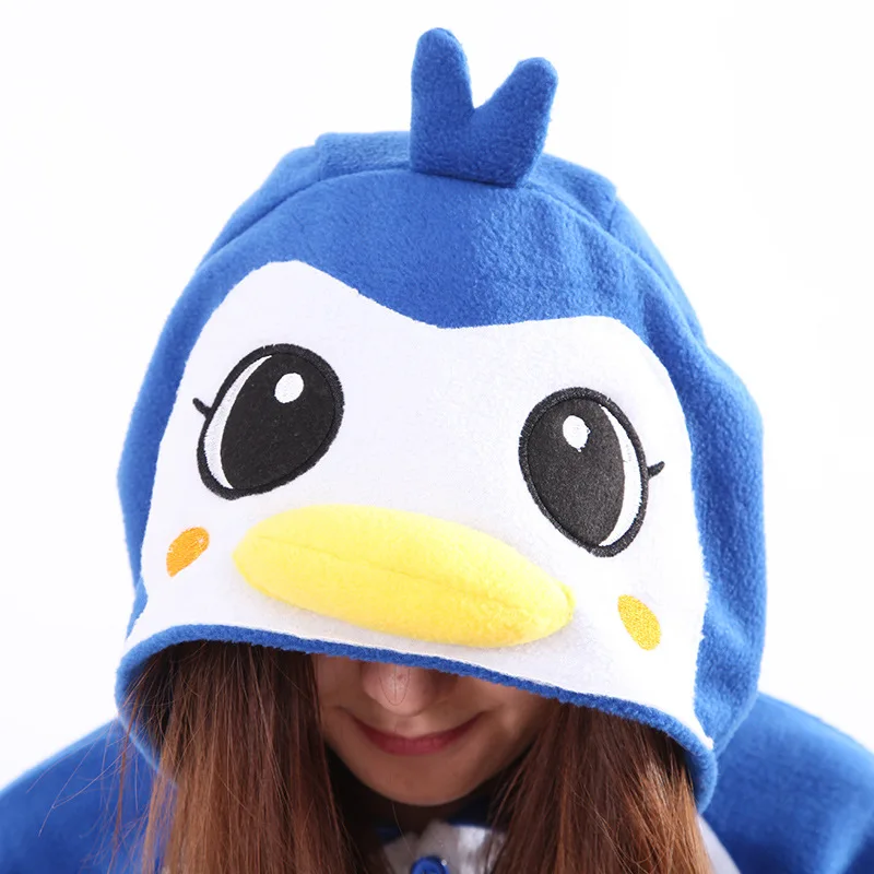 Косплэй голубой пингвин пижамы Onesie Для мужчин женщин костюм для взрослых Пижама