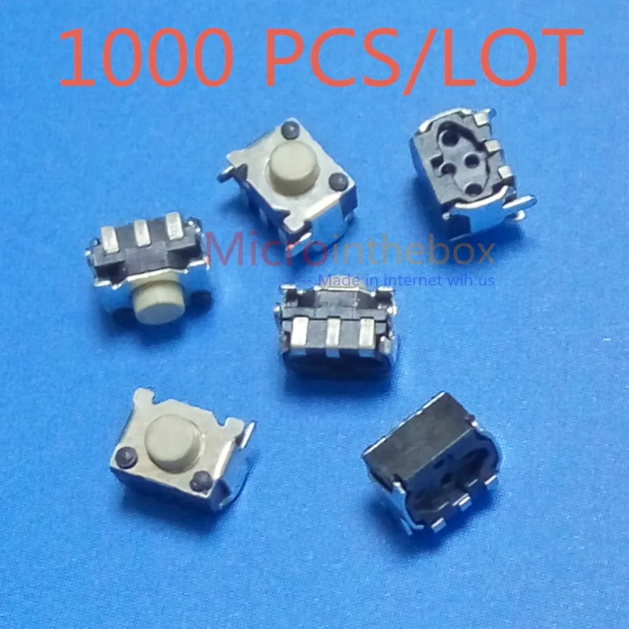 

Tact Switch Micro SMT 3x4 1000PCS 3*4mm Digital camera switch button switch 3Pin Aino machine button car button remote contro