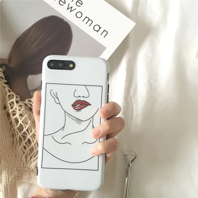 Art line сексуальный аниме женский силиконовый чехол для телефона матовый iPhone 7 7Plus 6