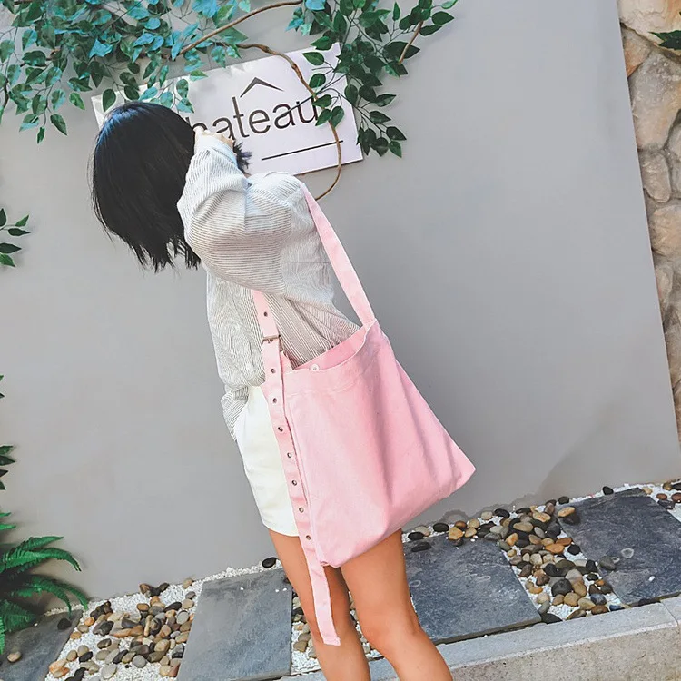 

Cotton Canvas Cross Body Messenger Shopping Tote Air Holes Single Strap 713a